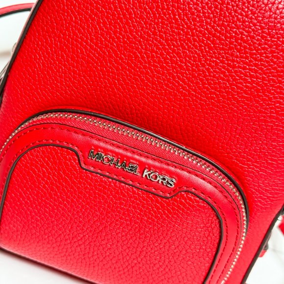 Michael Kors Jaycee XS MINI Convertible Zip Pocket Backpack Bright Red - Picture 13 of 14